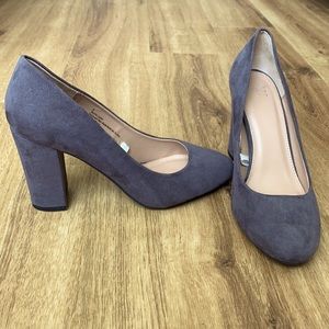 A•New•Day Grey Suede Block Heels (Never been worn)